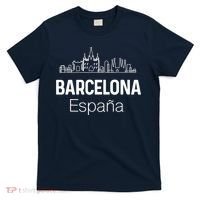 Barcelona Espana Spain Est Souvenir Flag Map Vacation T-Shirt thumb 0