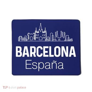 Barcelona Espana Spain Est Souvenir Flag Map Vacation Mousepad