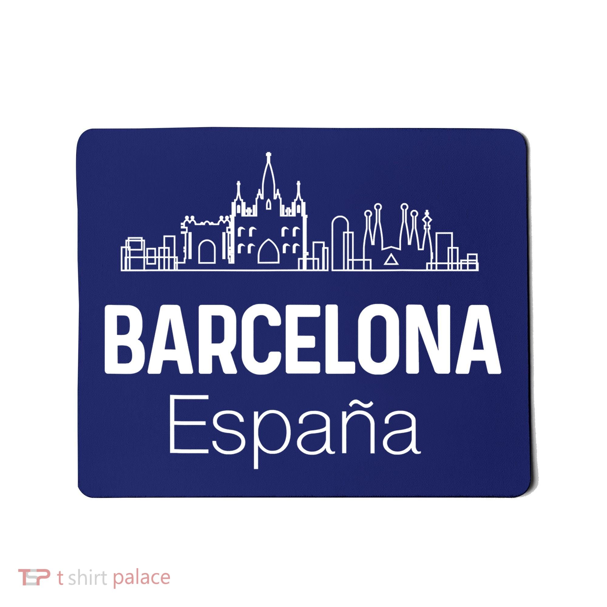 Barcelona Espana Spain Est Souvenir Flag Map Vacation Mousepad