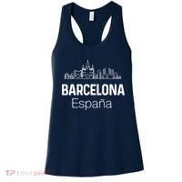 Barcelona Espana Spain Est Souvenir Flag Map Vacation Women's Tank Top thumb 0