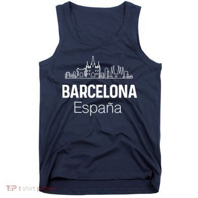 Barcelona Espana Spain Est Souvenir Flag Map Vacation Tank Top