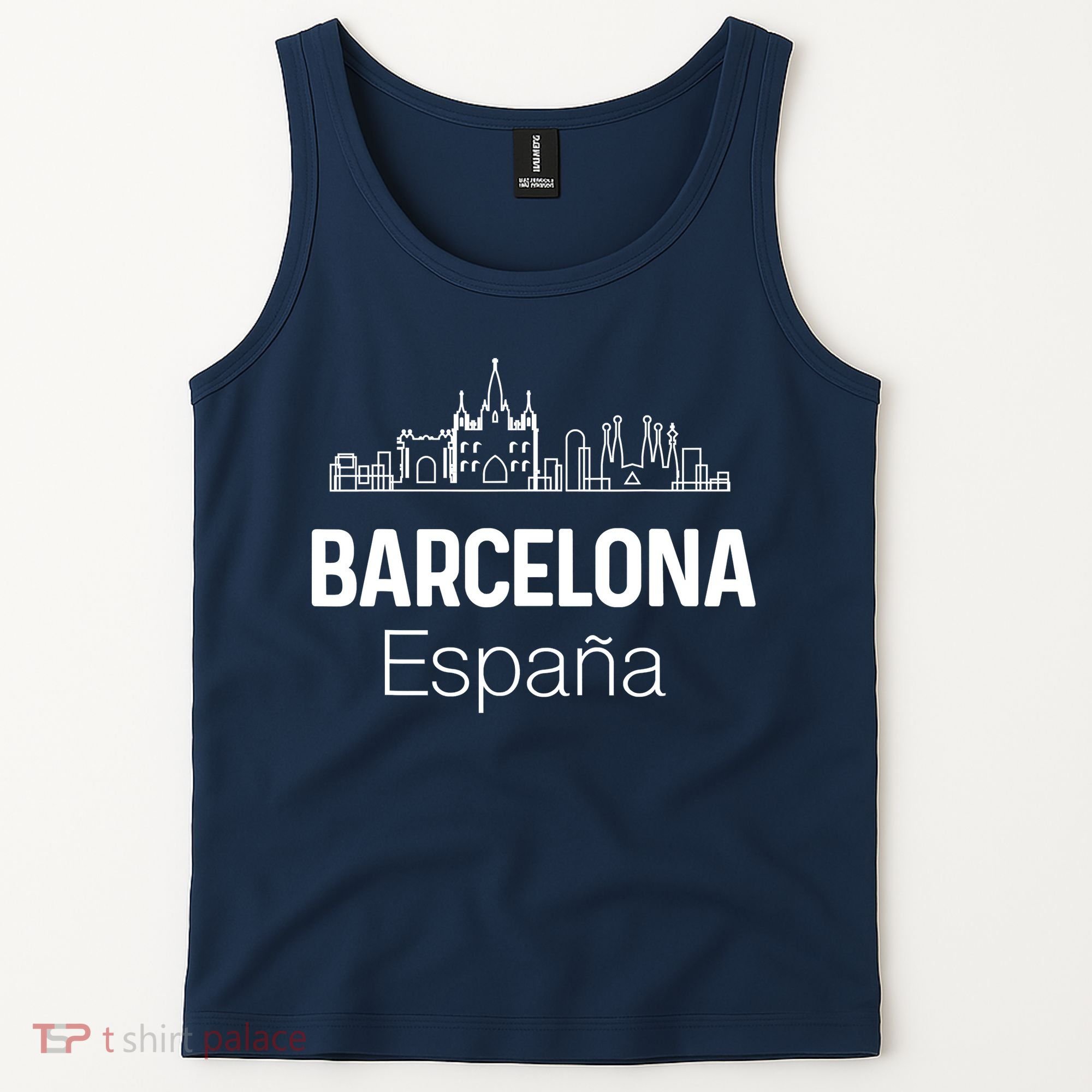 Barcelona Espana Spain Est Souvenir Flag Map Vacation Tank Top