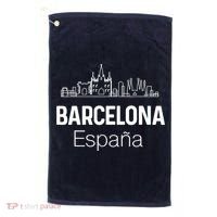 Barcelona Espana Spain Est Souvenir Flag Map Vacation Golf Towel thumb 0