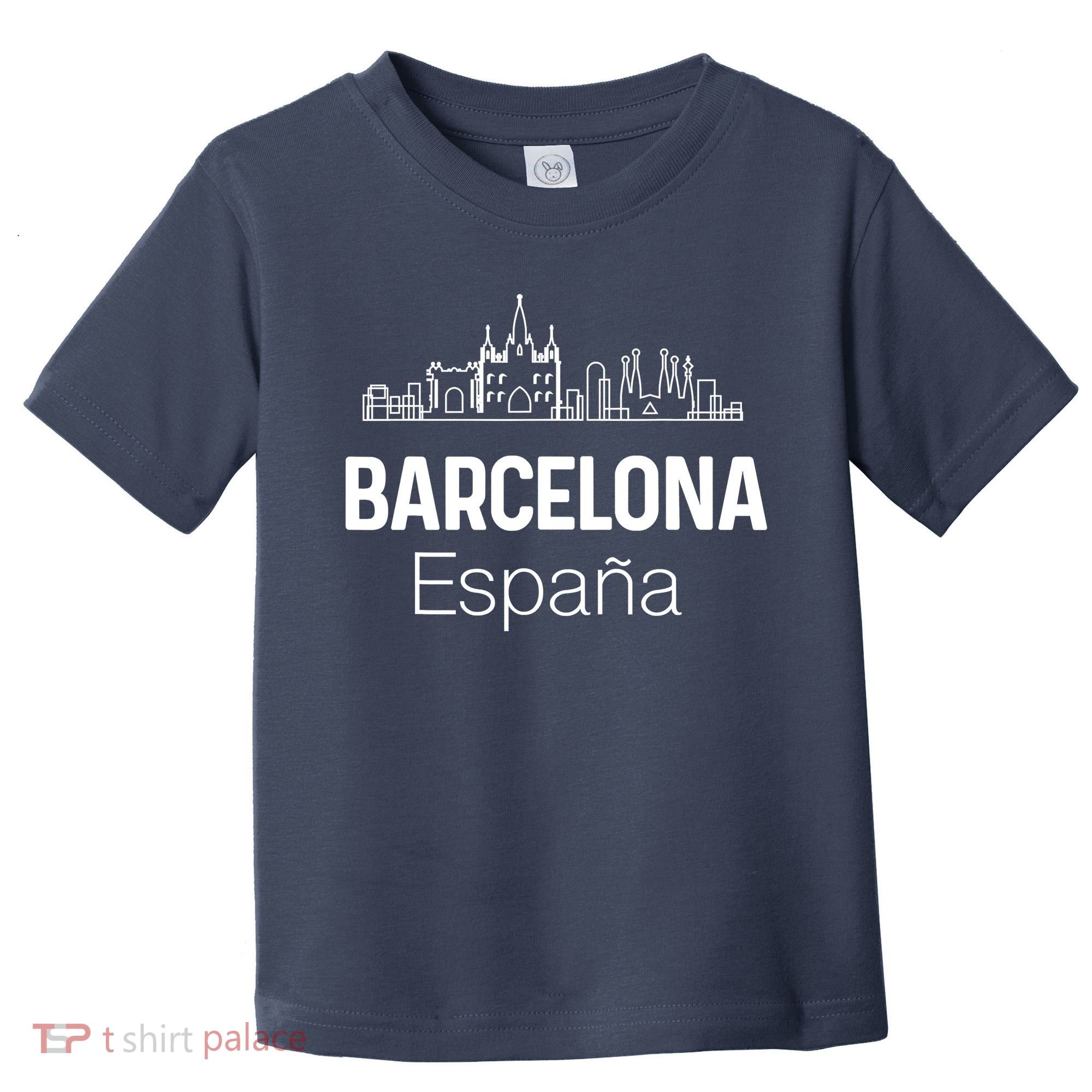 Barcelona Espana Spain Est Souvenir Flag Map Vacation Toddler T-Shirt