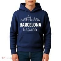 Barcelona Espana Spain Est Souvenir Flag Map Vacation Kids Hoodie thumb 4