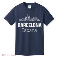 Barcelona Espana Spain Est Souvenir Flag Map Vacation Kids T-Shirt thumb 0