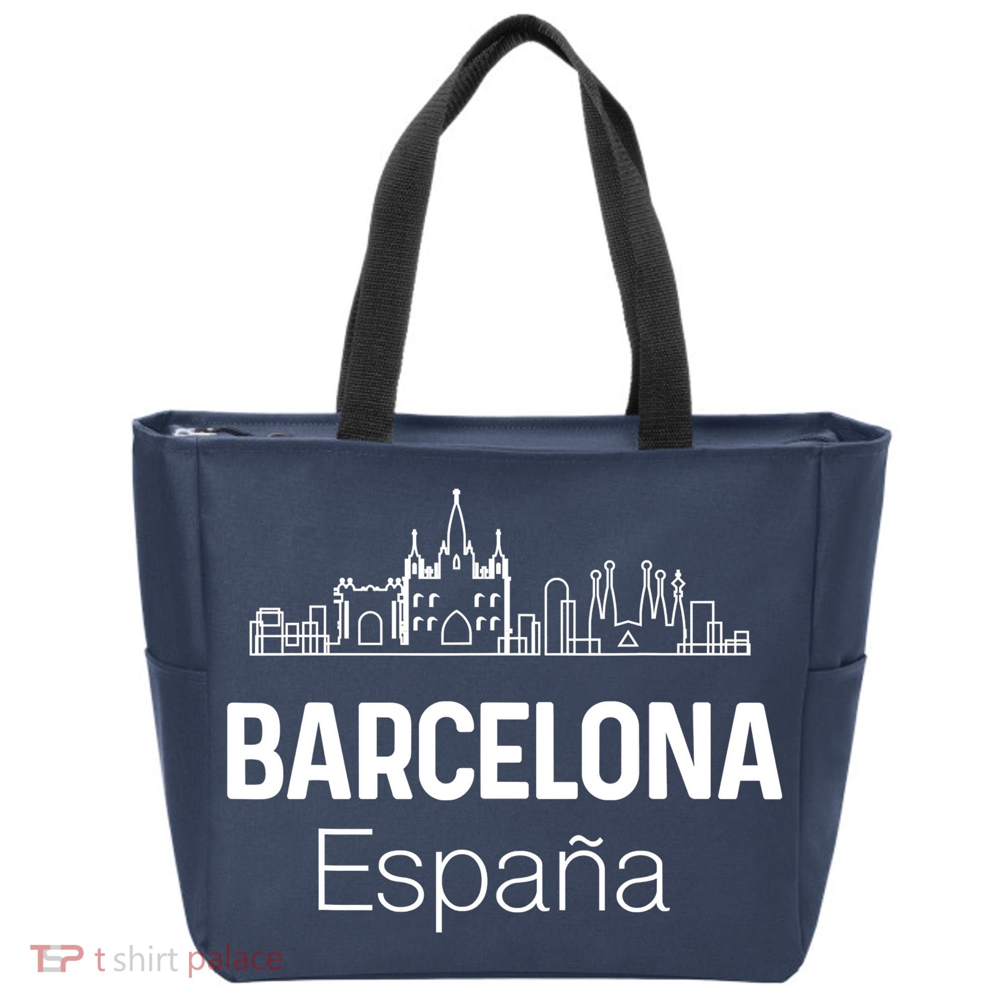 Barcelona Espana Spain Est Souvenir Flag Map Vacation Tote Bag