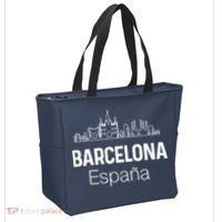 Barcelona Espana Spain Est Souvenir Flag Map Vacation Tote Bag thumb 2