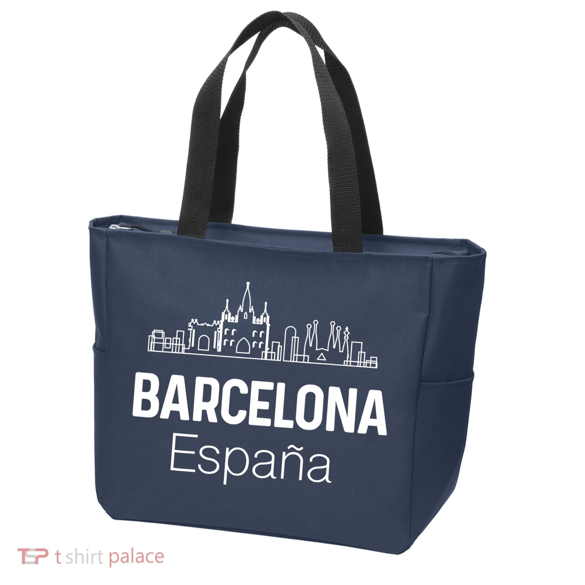 Barcelona Espana Spain Est Souvenir Flag Map Vacation Tote Bag