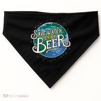 Beer Ers Save Water Beer Malt Brewery Gift USA-Made Doggie Bandana thumb 0