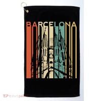 Barcelona Espana Spain Catalonia Spanish Espanol Retro Eu Meaningful Gift Golf Towel thumb 0