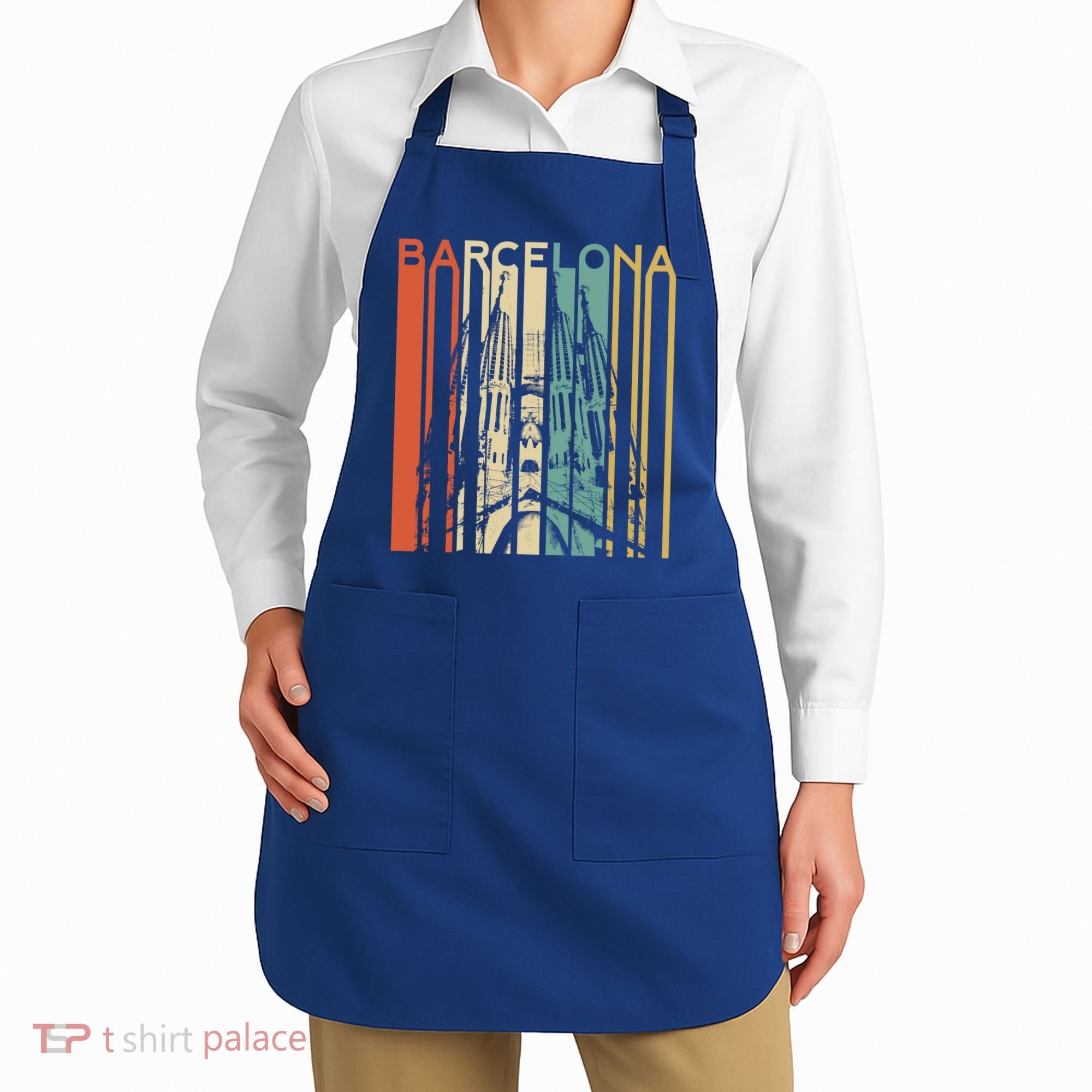 Barcelona Espana Spain Catalonia Spanish Espanol Retro Eu Meaningful Gift Apron