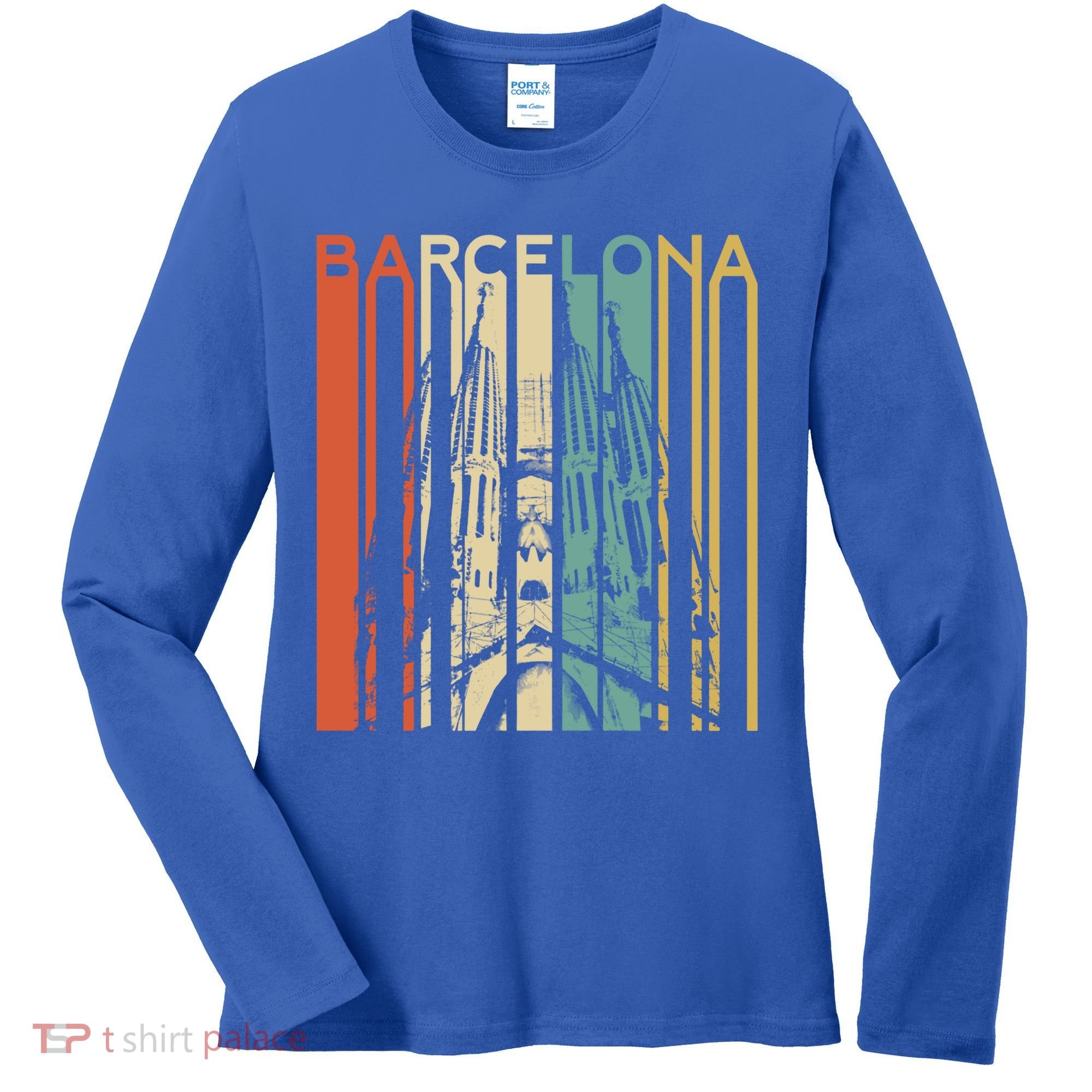 Barcelona Espana Spain Catalonia Spanish Espanol Retro Eu Meaningful Gift Women's Long Sleeve Shirt