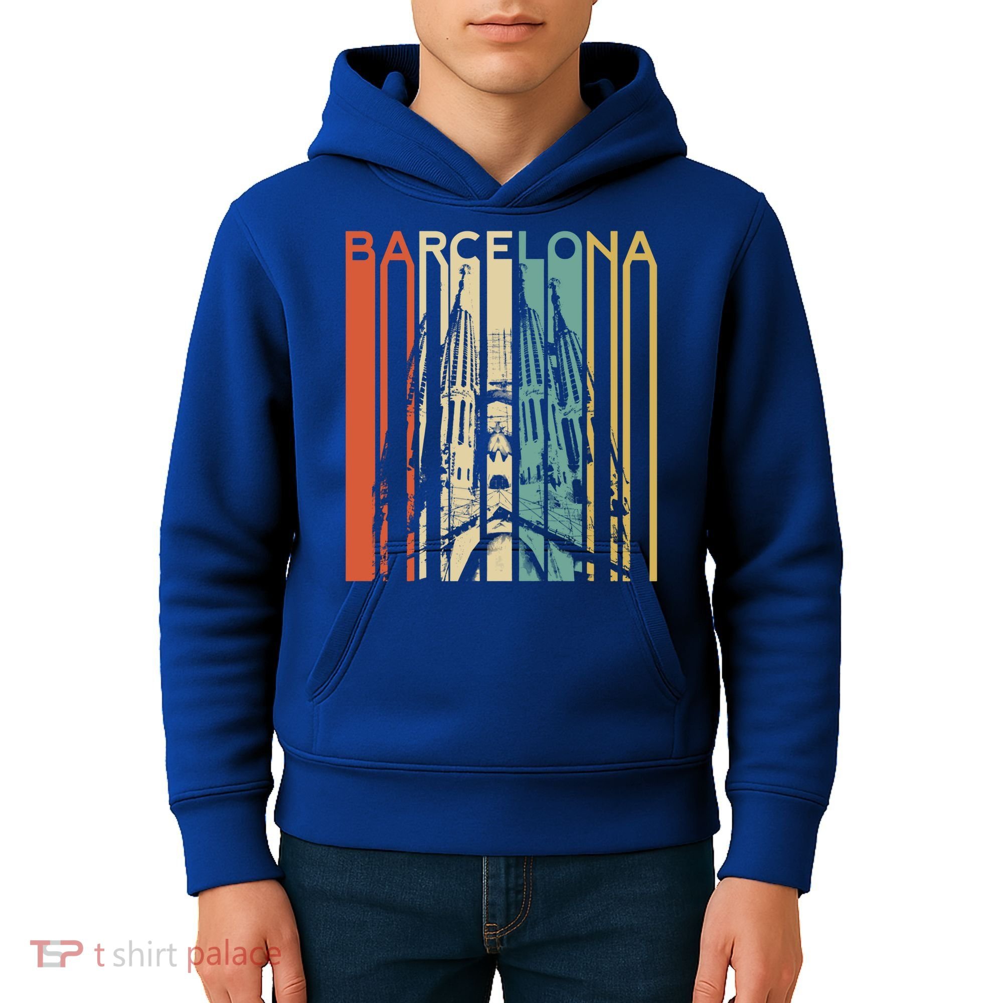 Barcelona Espana Spain Catalonia Spanish Espanol Retro Eu Meaningful Gift Kids Hoodie