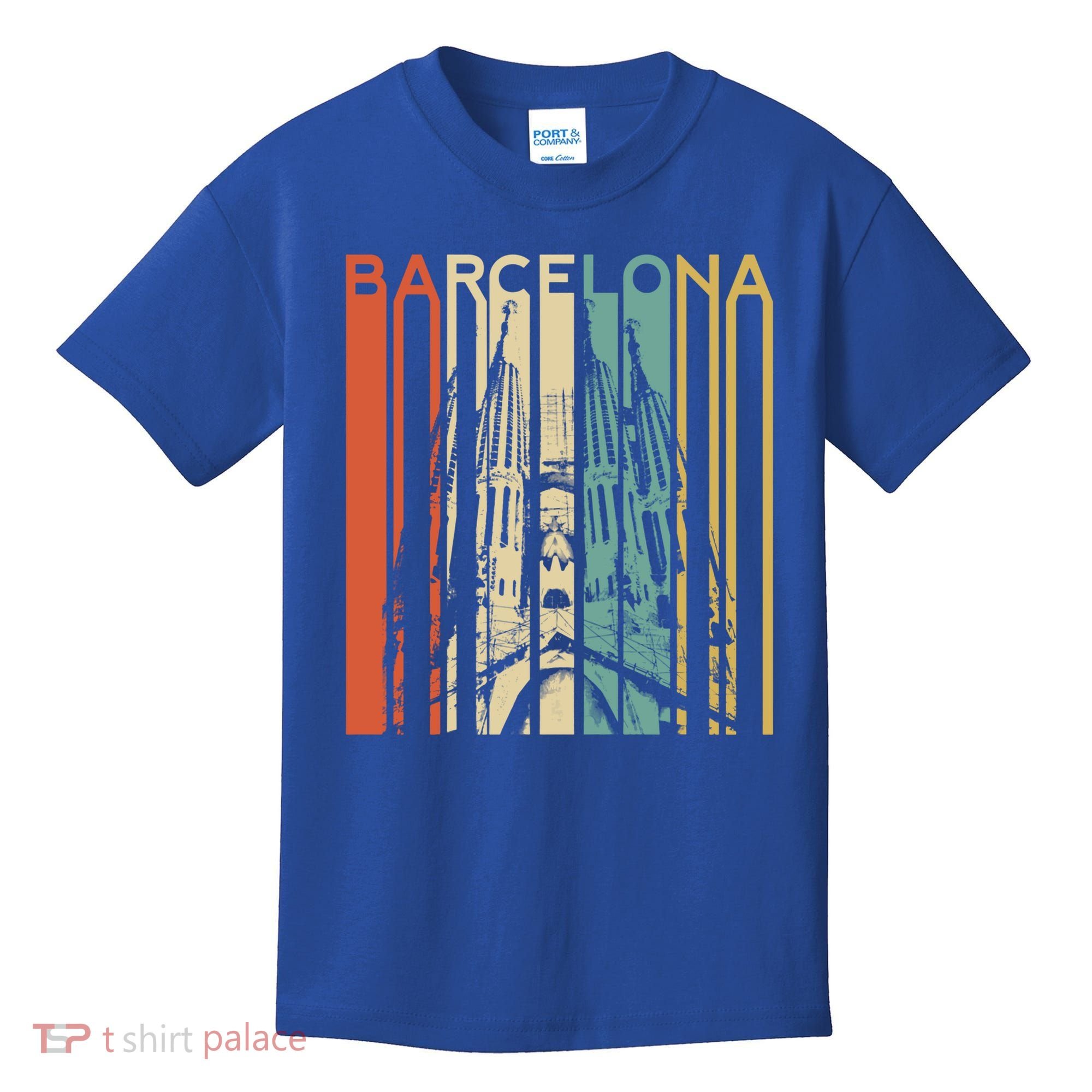 Barcelona Espana Spain Catalonia Spanish Espanol Retro Eu Meaningful Gift Kids T-Shirt