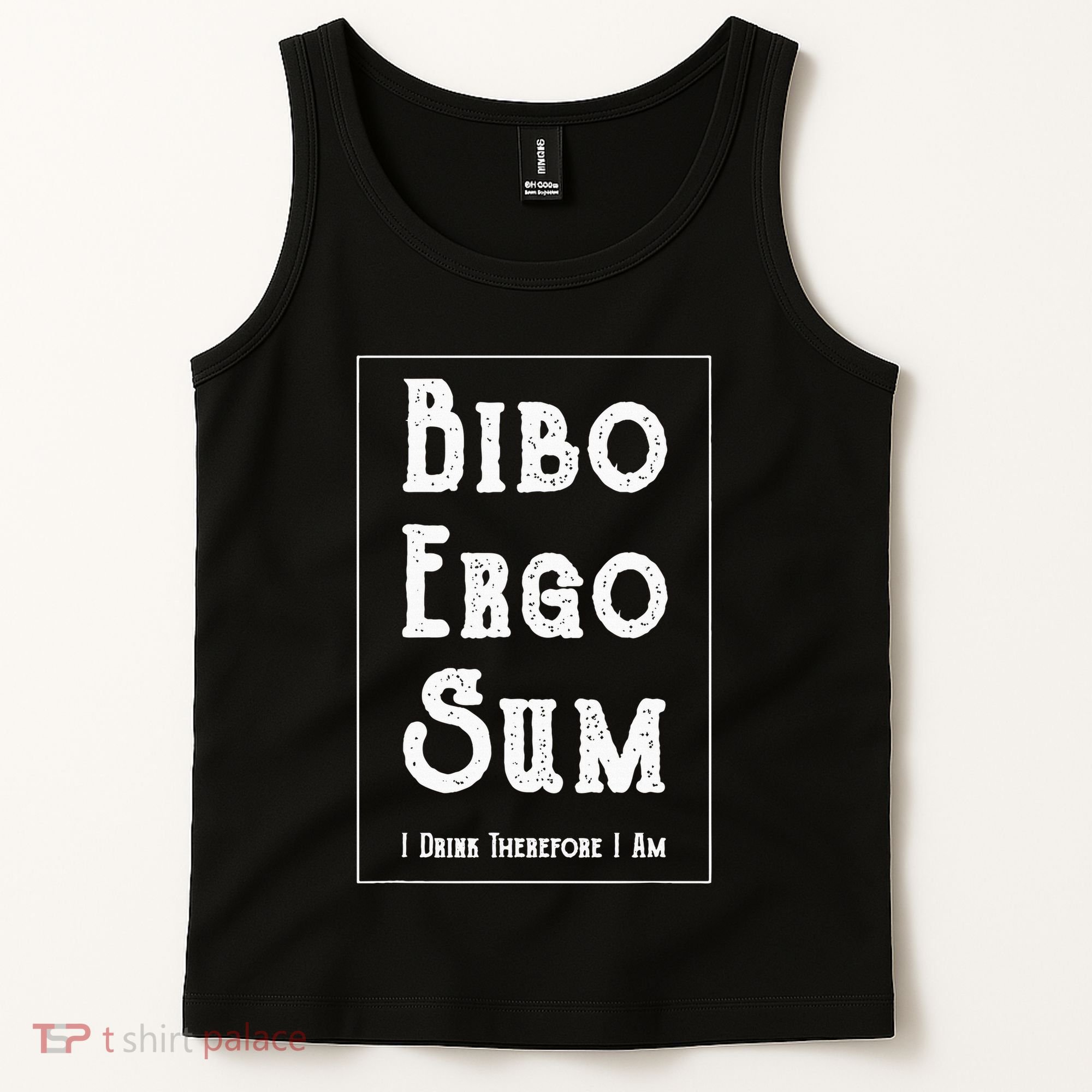 Bibo Ergo Sum I Drink Therefore I Am Latin Alcohol Tank Top