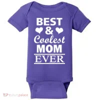 Best And Coolest Mom Ever Baby Bodysuit thumb 0