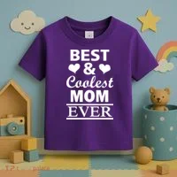 Best And Coolest Mom Ever Toddler T-Shirt thumb 3