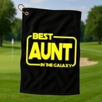 Best Aunt In The Galaxy Golf Towel thumb 1