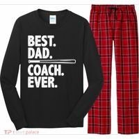 Best Baseball Dad Coach Ever Long Sleeve Pajama Set thumb 0