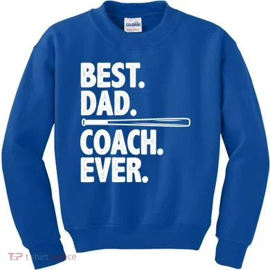 Best Baseball Dad Coach Ever Kids Sweatshirt