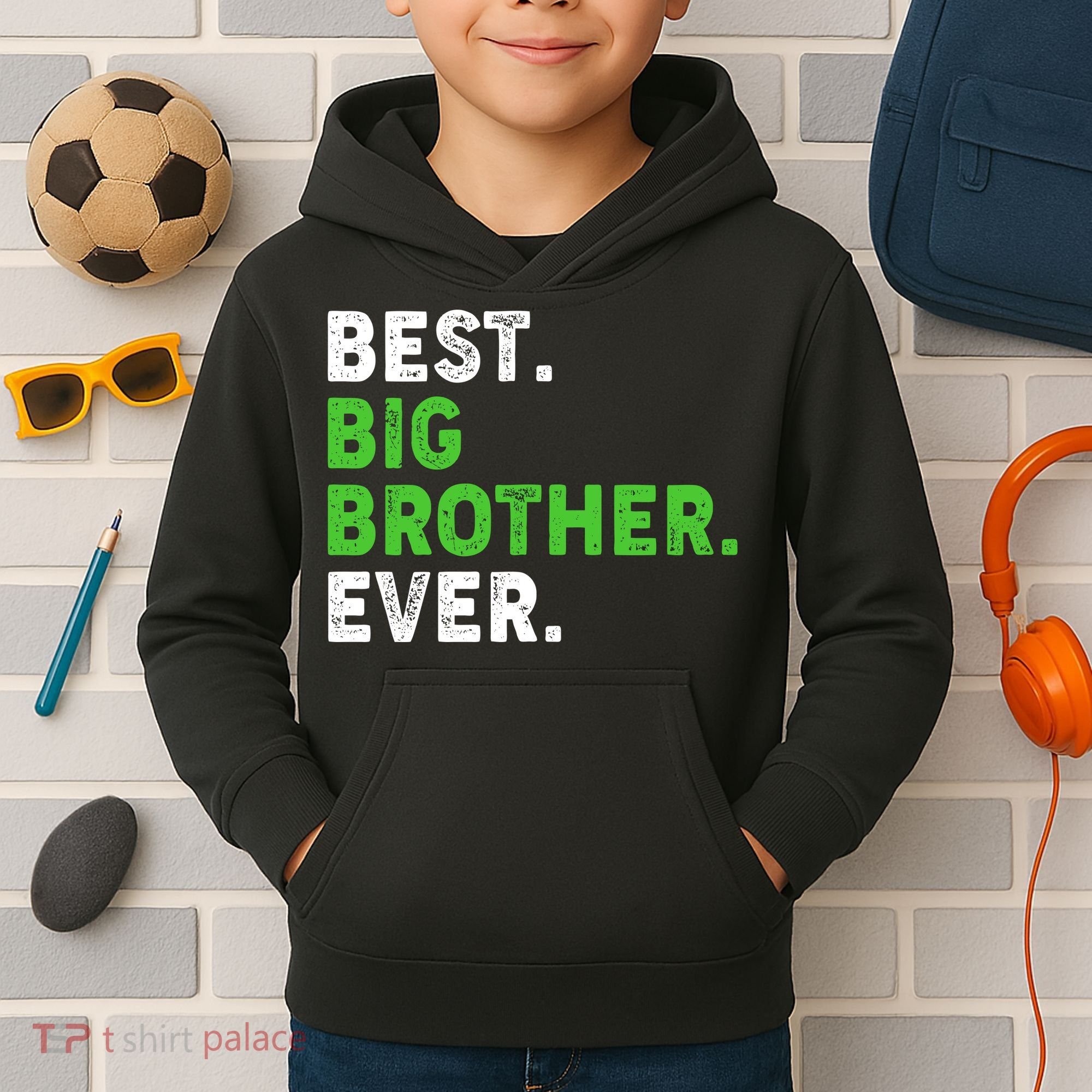 Best Big Brother Ever Older Sibling Kids Hoodie