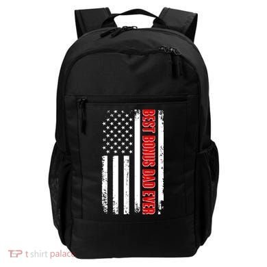 Best Bonus Dad Ever Distressed US Flag Backpack