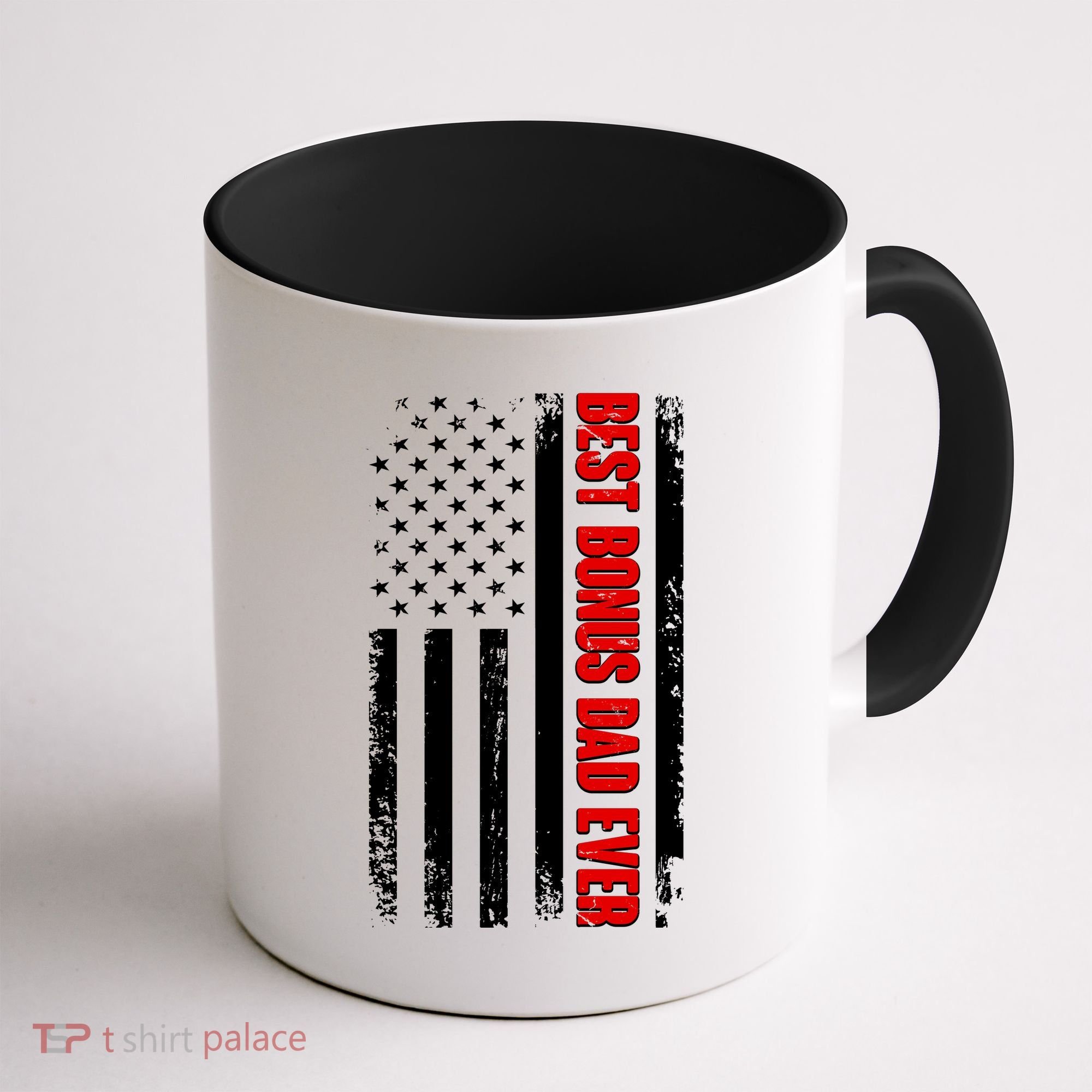 Best Bonus Dad Ever Distressed US Flag Coffee Mug