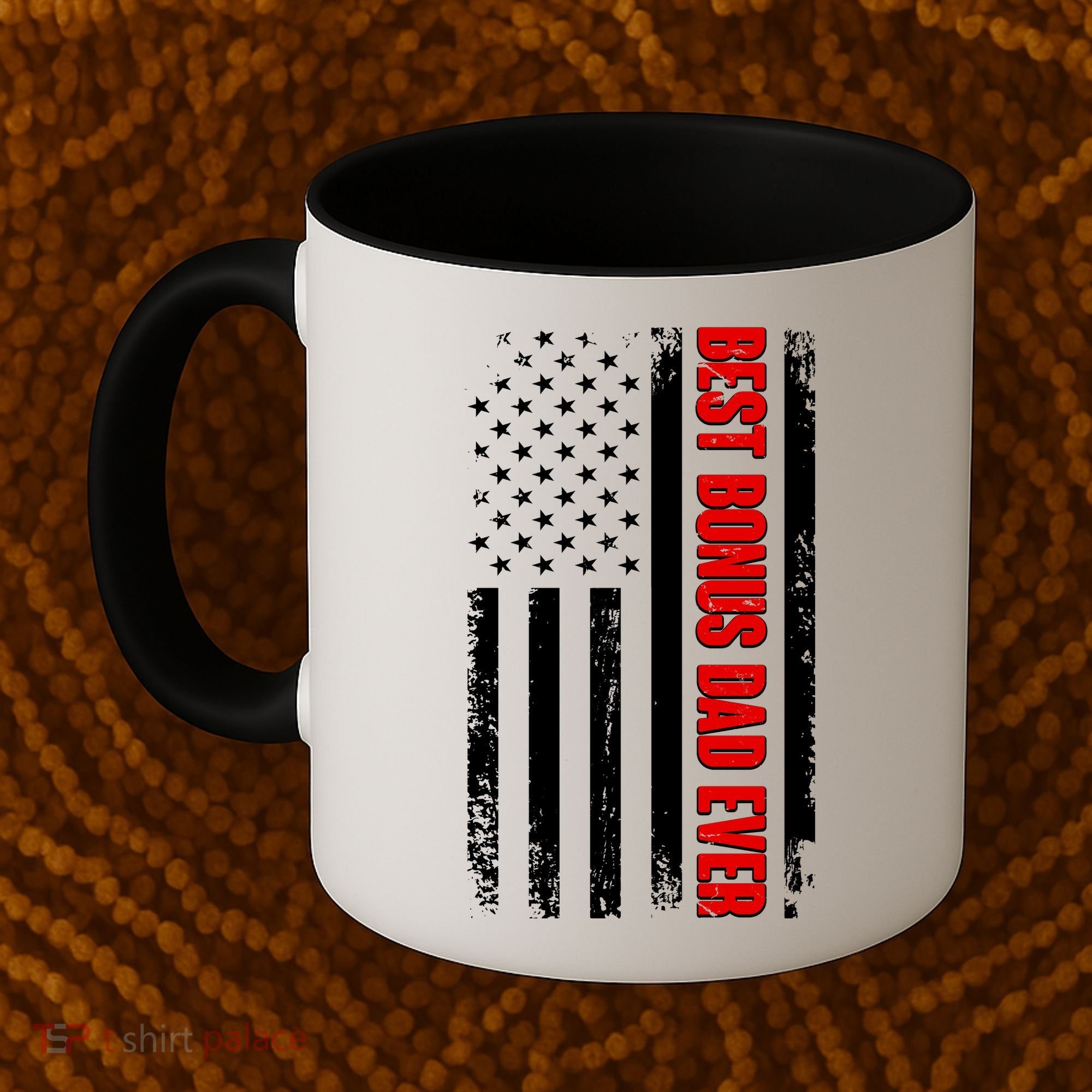 Best Bonus Dad Ever Distressed US Flag Coffee Mug
