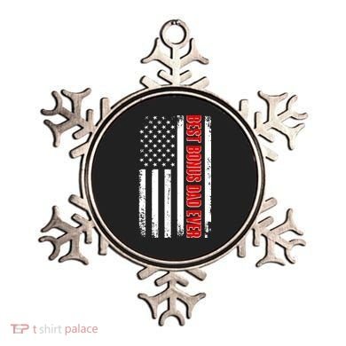 Best Bonus Dad Ever Distressed US Flag Ornament