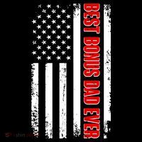 Best Bonus Dad Ever Distressed US Flag Toddler Hoodie thumb 2