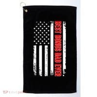 Best Bonus Dad Ever Distressed US Flag Golf Towel thumb 0