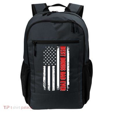 Best Bonus Dad Ever Distressed US Flag Backpack