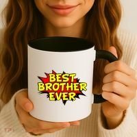 Best Brother Ever Cartoon Shout Coffee Mug thumb 3
