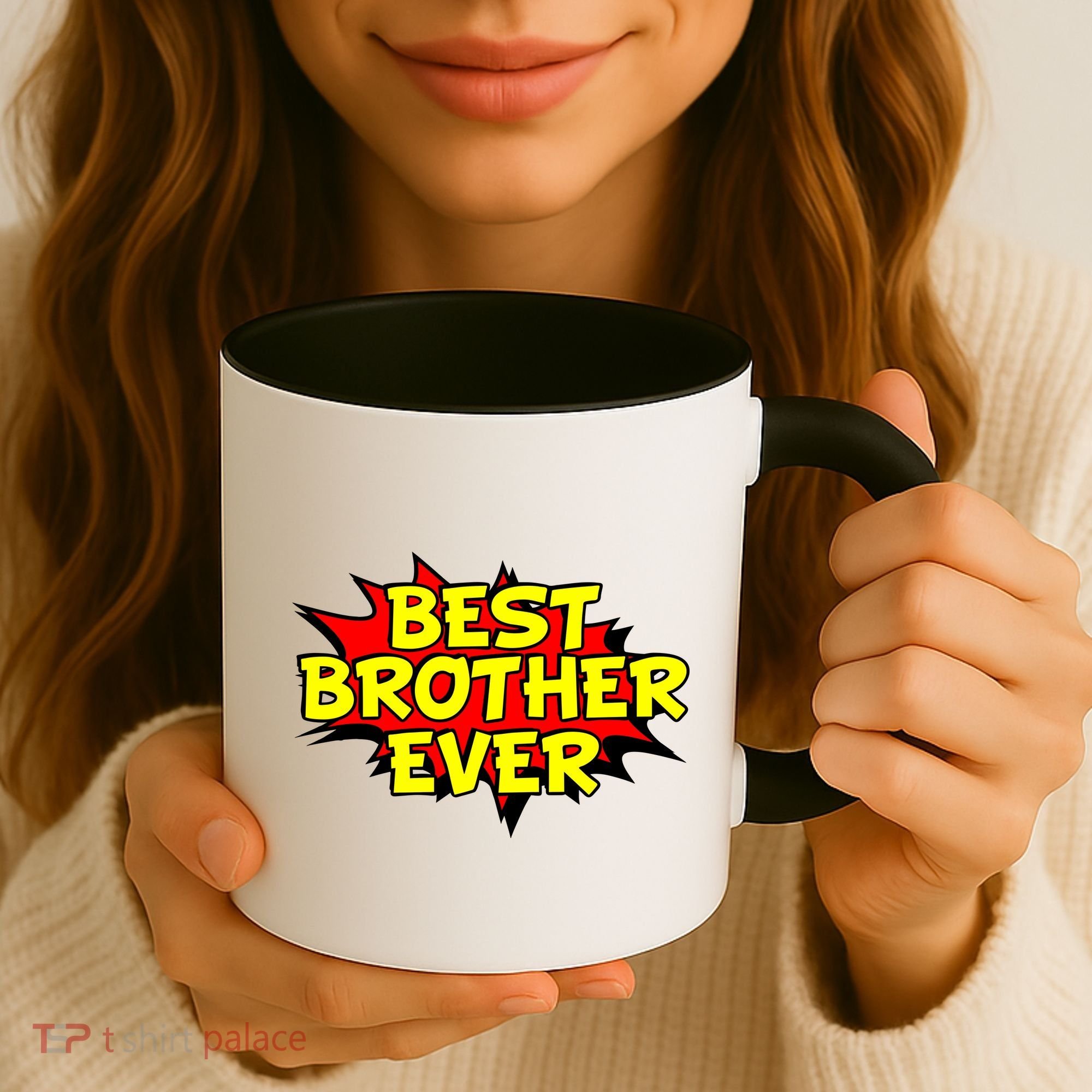 Best Brother Ever Cartoon Shout Coffee Mug
