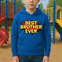 Best Brother Ever Cartoon Shout Kids Hoodie thumb 2