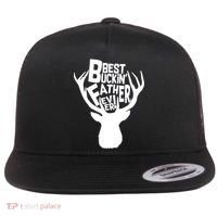 Best Buckin Father Ever Flat Bill Trucker Hat thumb 0