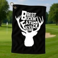Best Buckin Father Ever Golf Towel thumb 1