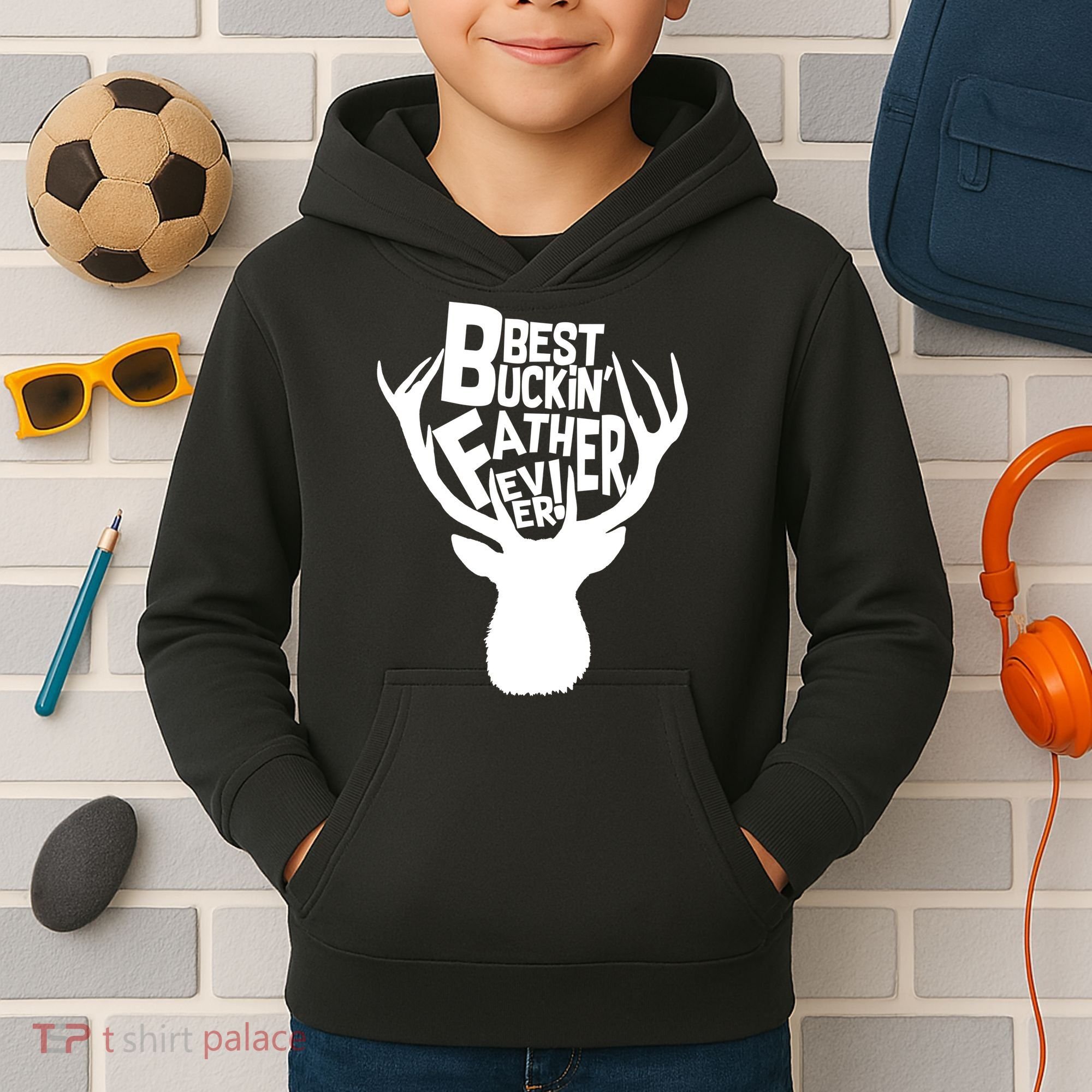 Best Buckin Father Ever Kids Hoodie