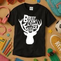 Best Buckin Father Ever Kids T-Shirt thumb 3