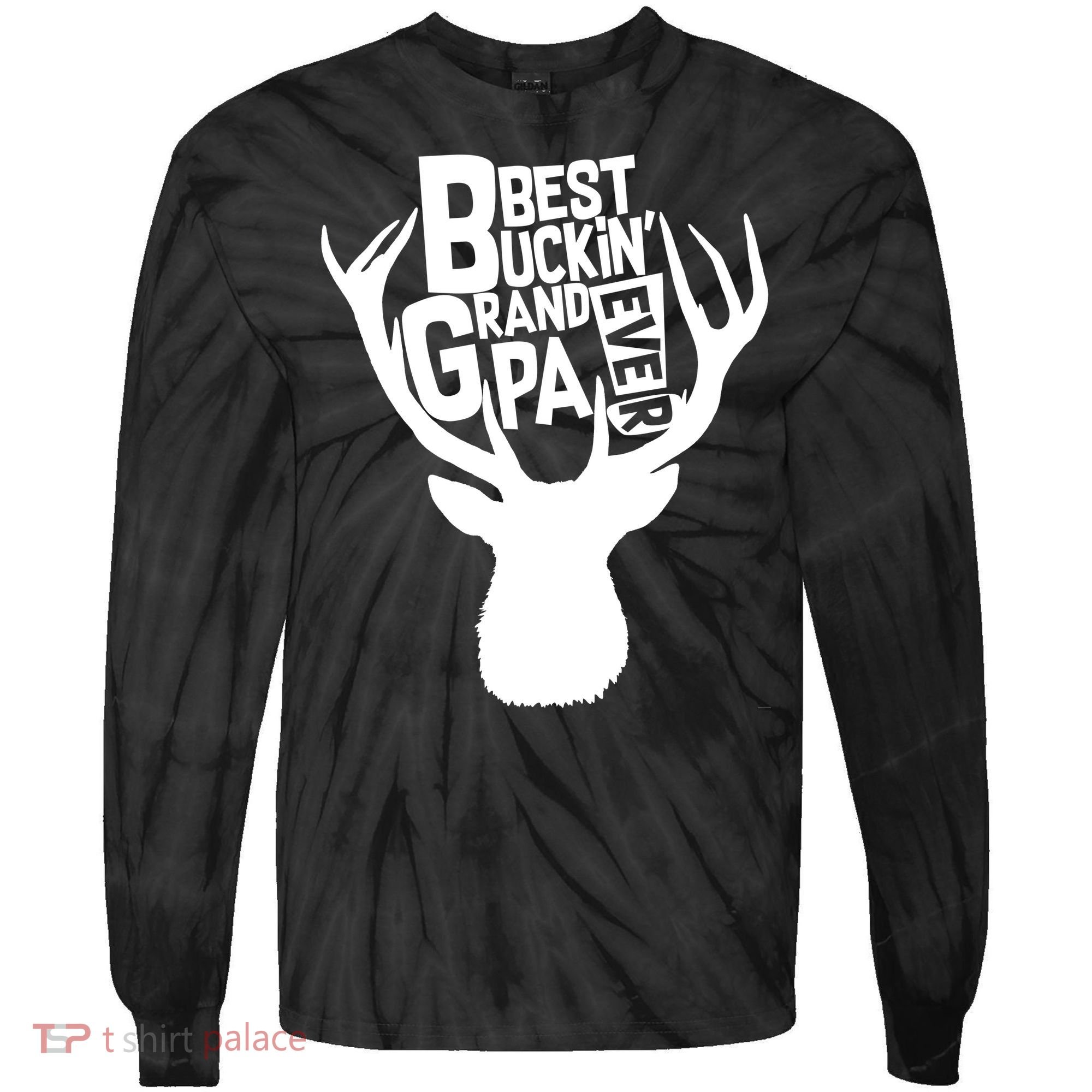 Best Buckin Grandpa Ever Tie-Dye Long Sleeve Shirt
