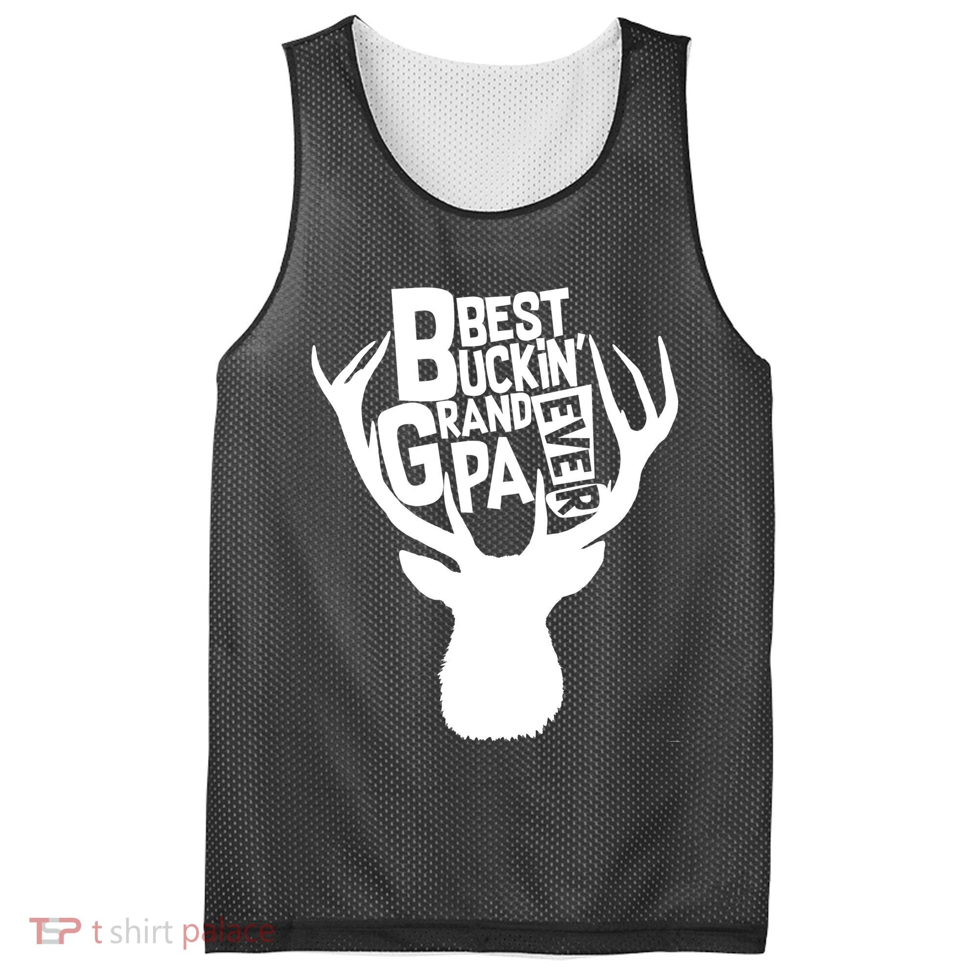 Best Buckin Grandpa Ever Mesh Reversible Basketball Jersey Tank