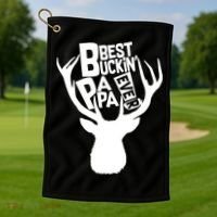 Best Buckin Papa Ever Golf Towel thumb 1