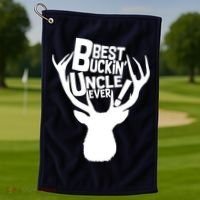 Best Buckin Uncle Ever Golf Towel thumb 1