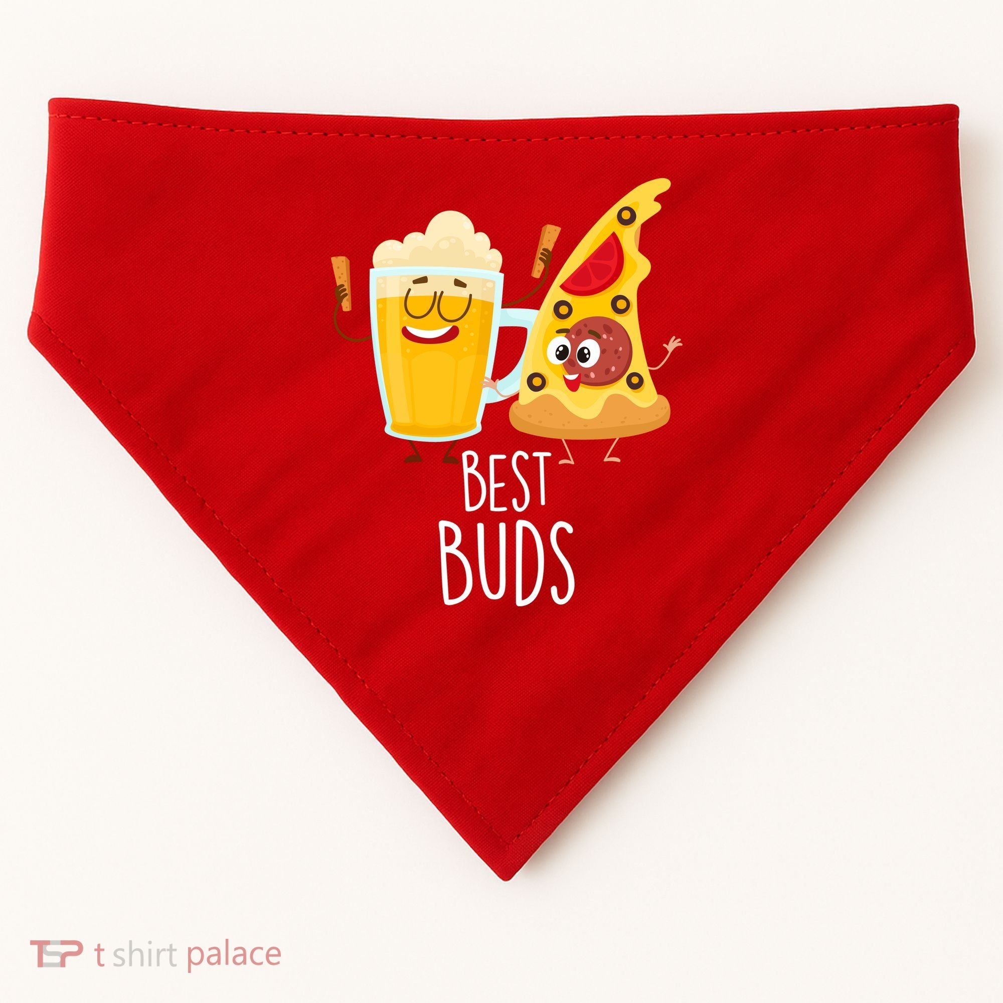 Best Buds Pizza And Beer USA-Made Doggie Bandana
