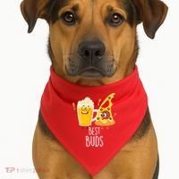 Best Buds Pizza And Beer USA-Made Doggie Bandana thumb 1