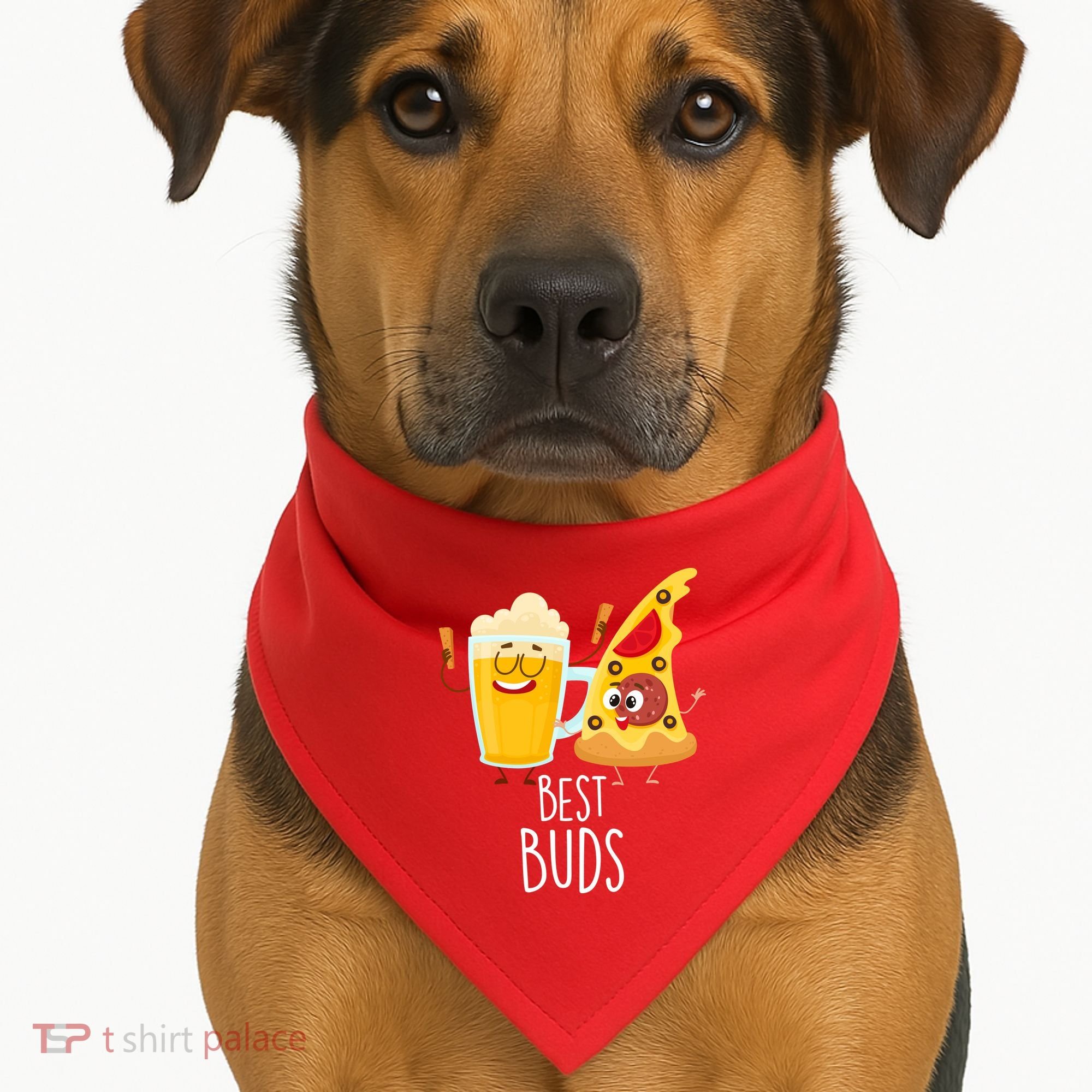 Best Buds Pizza And Beer USA-Made Doggie Bandana
