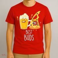 Best Buds Pizza And Beer T-Shirt thumb 3