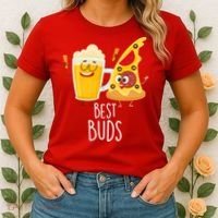 Best Buds Pizza And Beer Women's T-Shirt thumb 2