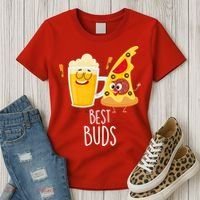 Best Buds Pizza And Beer Women's T-Shirt thumb 3